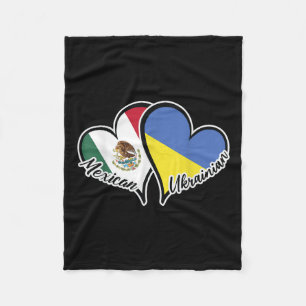 Mexico Oekraïne Vlag Hart Half Mexicaanse Half Fleece Deken