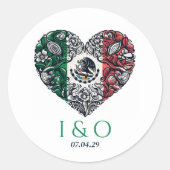 Mexico Paar Bruiloft Ronde Sticker (Voorkant)