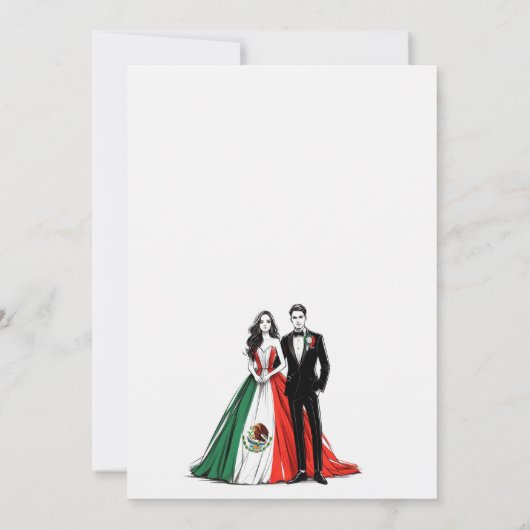 Mexico paar bruiloft uitnodiging (Achterkant)