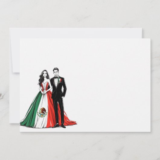 Mexico paar bruiloft uitnodiging (Achterkant)