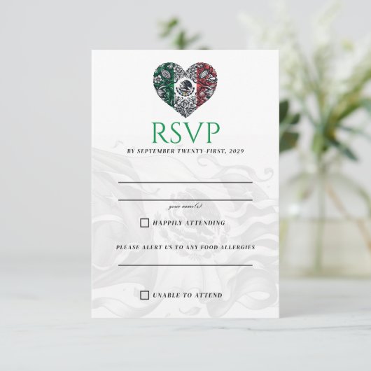 Mexico Paar RSVP-kaart RSVP Kaartje (Staand voorkant)