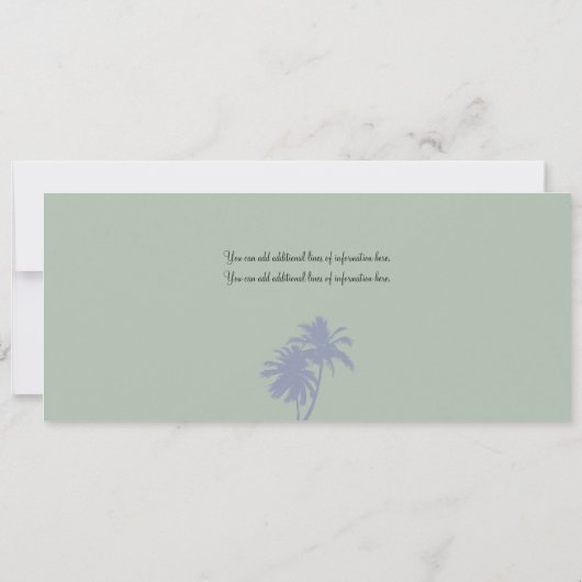 Mexico Palm Tree Agave Boarding Pass Weddenschap Kaart (Achterkant)