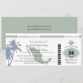 Mexico Palm Tree Agave Boarding Pass Weddenschap Kaart (Voorkant / Achterkant)