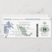 Mexico Palm Tree Agave Boarding Pass Weddenschap Kaart (Voorkant)