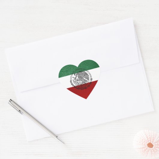 Mexico Paspoort Hart Sticker (Envelop)