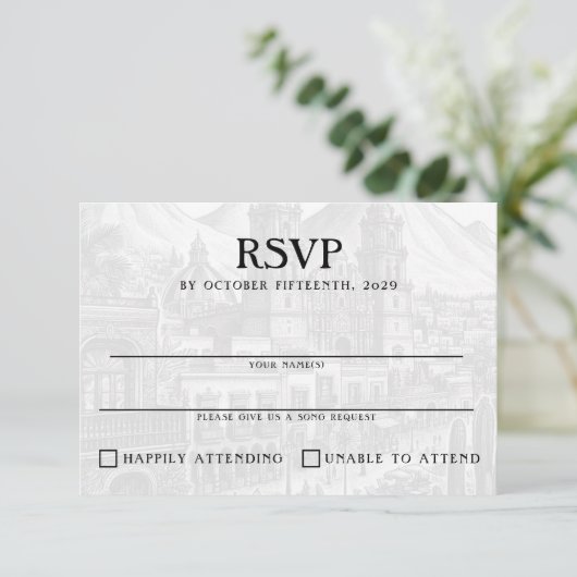 Mexico Paspoort RSVP Kaartje (Staand voorkant)