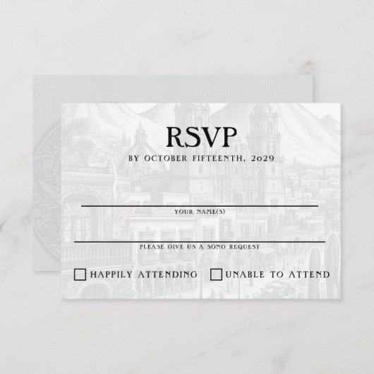Mexico Paspoort RSVP Kaartje (Voorkant / Achterkant)