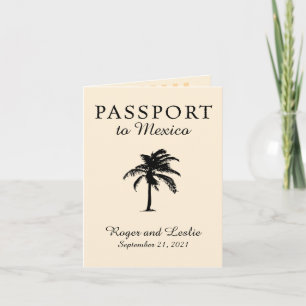 Mexico Passport Palm Tree Wedding