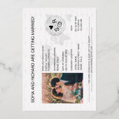 Mexico Passport Wedding Destination Gold Folie Uitnodiging (Achterkant)