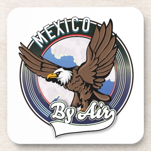 Mexico per vliegtuig reis patch. bier onderzetter (Voorkant)