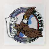 Mexico per vliegtuig reis patch. legpuzzel (Horizontaal)