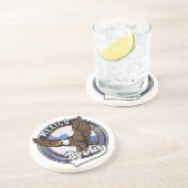 Mexico per vliegtuig reis patch. zandsteen onderzetter (Zijkant)