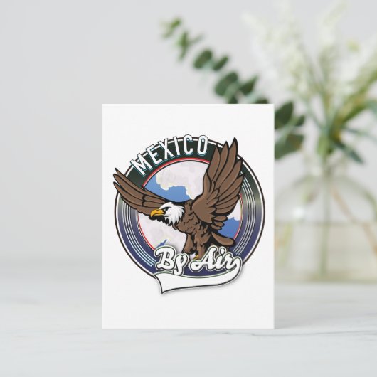 Mexico per vliegtuigreis patch. feestdagenkaart (Staand voorkant)