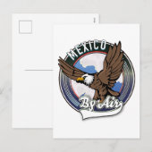 Mexico per vliegtuigreis patch. feestdagenkaart (Voorkant / Achterkant)
