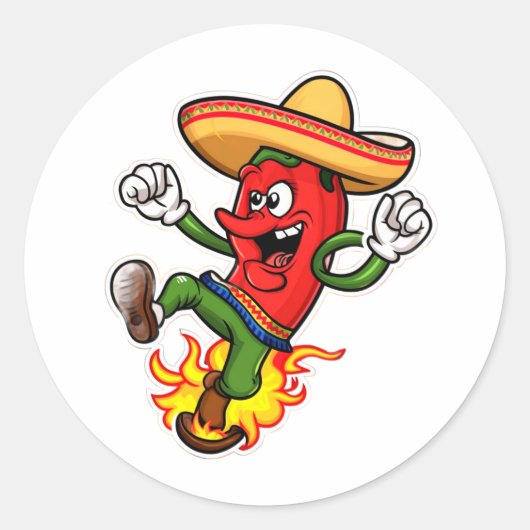 Mexico picante ronde sticker (Voorkant)