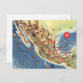 Mexico Pictorial Map van Miguel Gomez Medina Briefkaart (Voorkant / Achterkant)