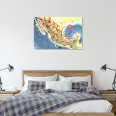 Mexico Pictorial Map van Miguel Gomez Medina Canvas Afdruk (Insitu (Slaapkamer))