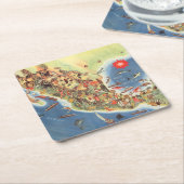 Mexico Pictorial Map van Miguel Gomez Medina Kartonnen Onderzetters (Schuin)