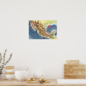 Mexico Pictorial Map van Miguel Gomez Medina Poster (Keuken)