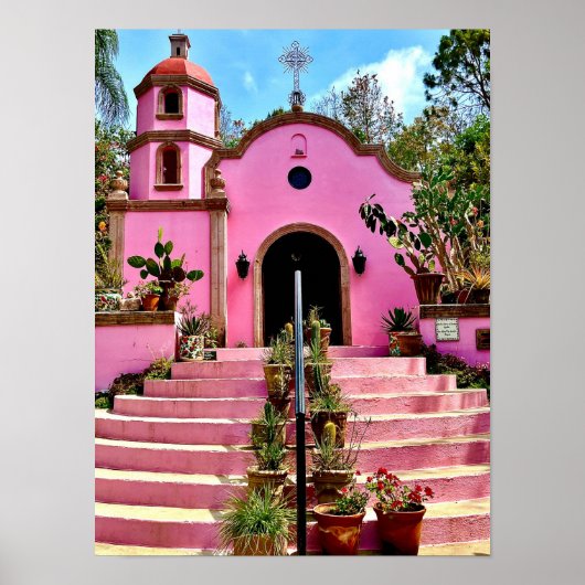 Mexico Pink Chapel Poster (Voorkant)