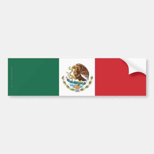 Mexico Plain Flag Bumpersticker (Voorkant)