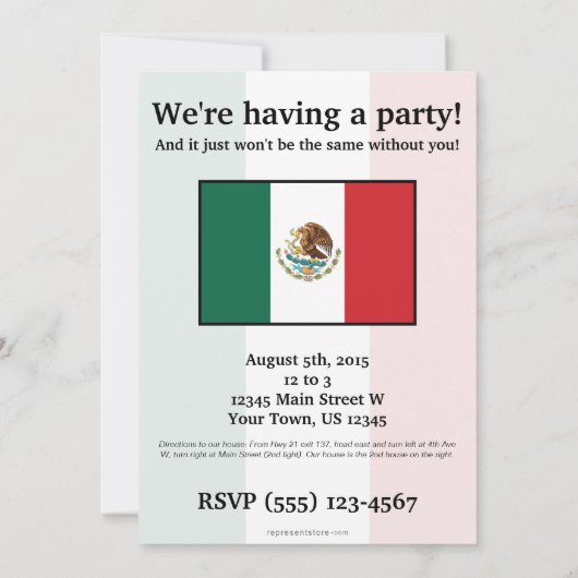 Mexico Plain Flag Kaart (Achterkant)