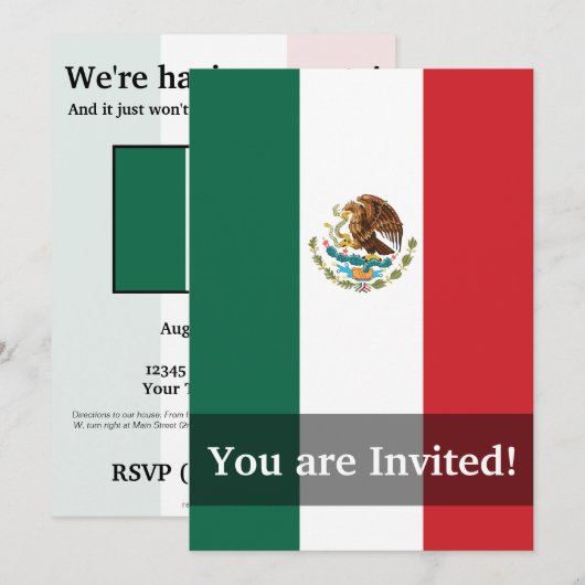 Mexico Plain Flag Kaart (Voorkant / Achterkant)