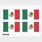 Mexico Plain Flag Rechthoekige Sticker (Vel)