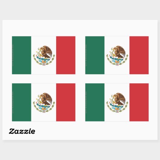 Mexico Plain Flag Rechthoekige Sticker (Vel)
