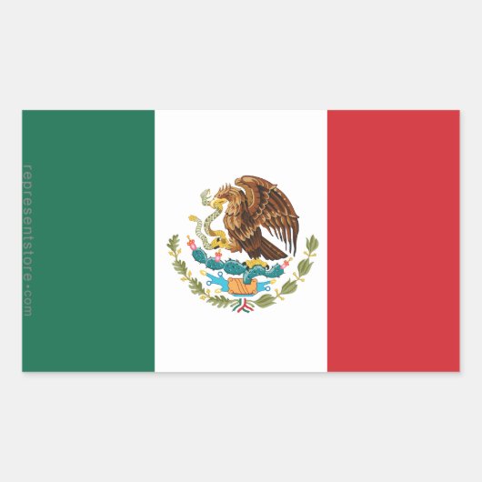 Mexico Plain Flag Rechthoekige Sticker (Voorkant)
