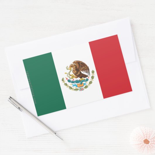 Mexico Plain Flag Rechthoekige Sticker (Envelop)