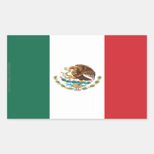 Mexico Plain Flag Rechthoekige Sticker