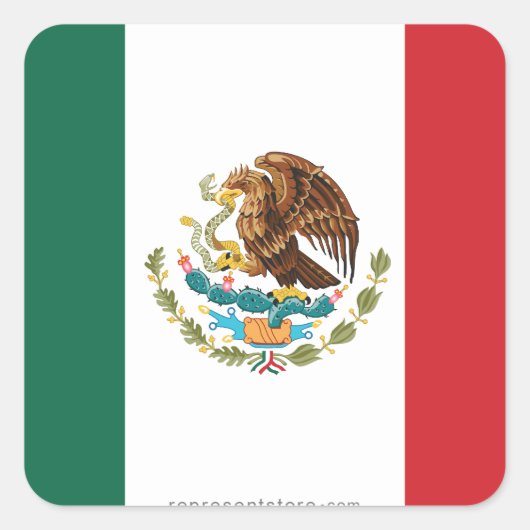 Mexico Plain Flag Vierkante Sticker (Voorkant)