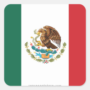 Mexico Plain Flag Vierkante Sticker