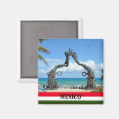 Mexico Playa del Carmen Beach Statue Souvenir Magneet (Voorkant / Achterkant)