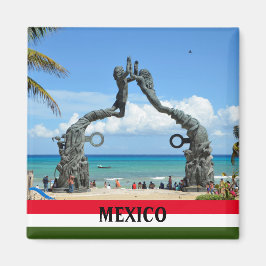 Mexico Playa del Carmen Beach Statue Souvenir Magneet