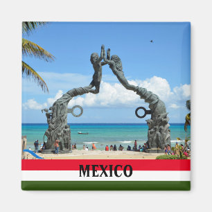 Mexico Playa del Carmen Beach Statue Souvenir Magneet