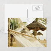 Mexico, Playa Del Carmen, hammock op strand Briefkaart (Voorkant / Achterkant)