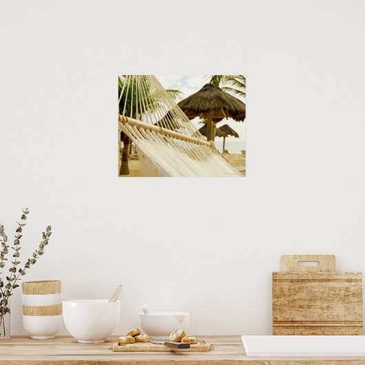 Mexico, Playa Del Carmen, hammock op strand Poster (Keuken)