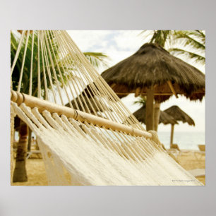 Mexico, Playa Del Carmen, hammock op strand Poster