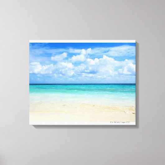 Mexico, Playa Del Carmen, tropisch strand Canvas Afdruk (Voorkant)