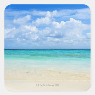 Mexico, Playa Del Carmen, tropisch strand Vierkante Sticker