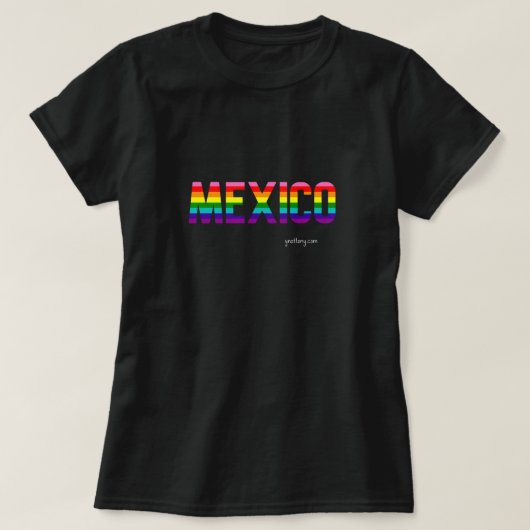 Mexico Pride T-Shirt | Regenboogvlag W. (Design voorkant)