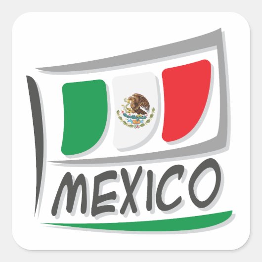 Mexico Pride X-vlag Vierkante Sticker (Voorkant)