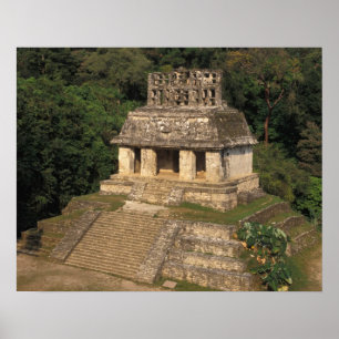 Mexico, provincie Chiapas, Palenque, tempel van Poster