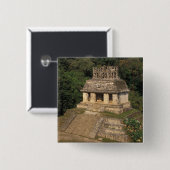 Mexico, provincie Chiapas, Palenque, tempel van Vierkante Button 5,1 Cm (Voorkant /achterkant)