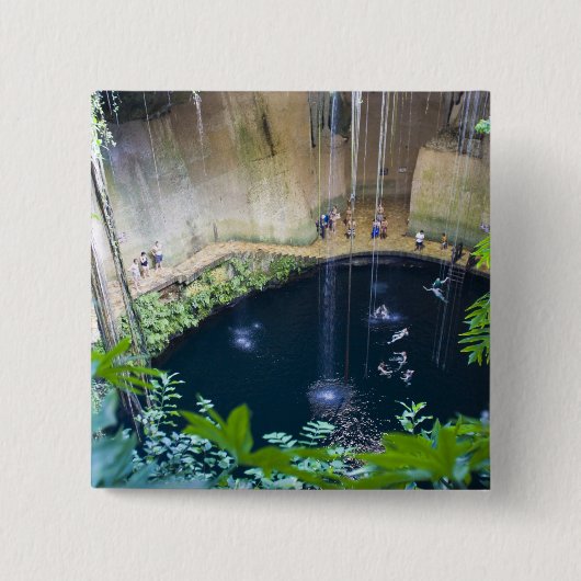 Mexico, Quintana Roo, bij Chichen Itza, Vierkante Button 5,1 Cm (Voorkant)