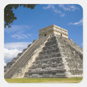 Mexico, Quintana Roo, nabij Cancun, Chichen 5 Vierkante Sticker