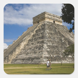 Mexico, Quintana Roo, nabij Cancun, Chichen 6 Vierkante Sticker