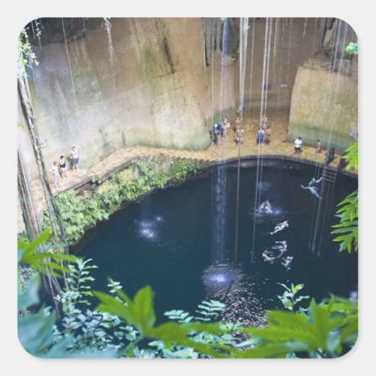 Mexico, Quintana Roo, nabij Chichen Itza, Vierkante Sticker (Voorkant)
